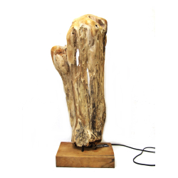 Lampa Rzeźba podświetlana z kawałka drewna tekowego 65cm